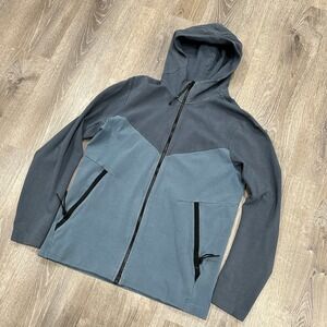 Nike Tech Fleece Full Zip Hoodie Mens M Dark Gray Blue Color Block AR1548 Hoodie